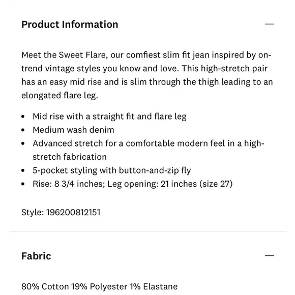 Lucky Brand. Size 27/4. Slim-fit,midrise, boot, cut - Picture 3 of 7